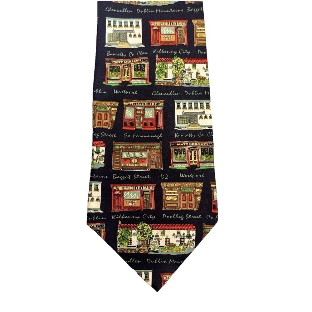 Pubs of Ireland Mens Neck Tie Traditional Drink Craft‎ Irish Bar Beer 100% Silk